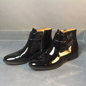 Franco Sarto Glossy black ankle boots US size 8